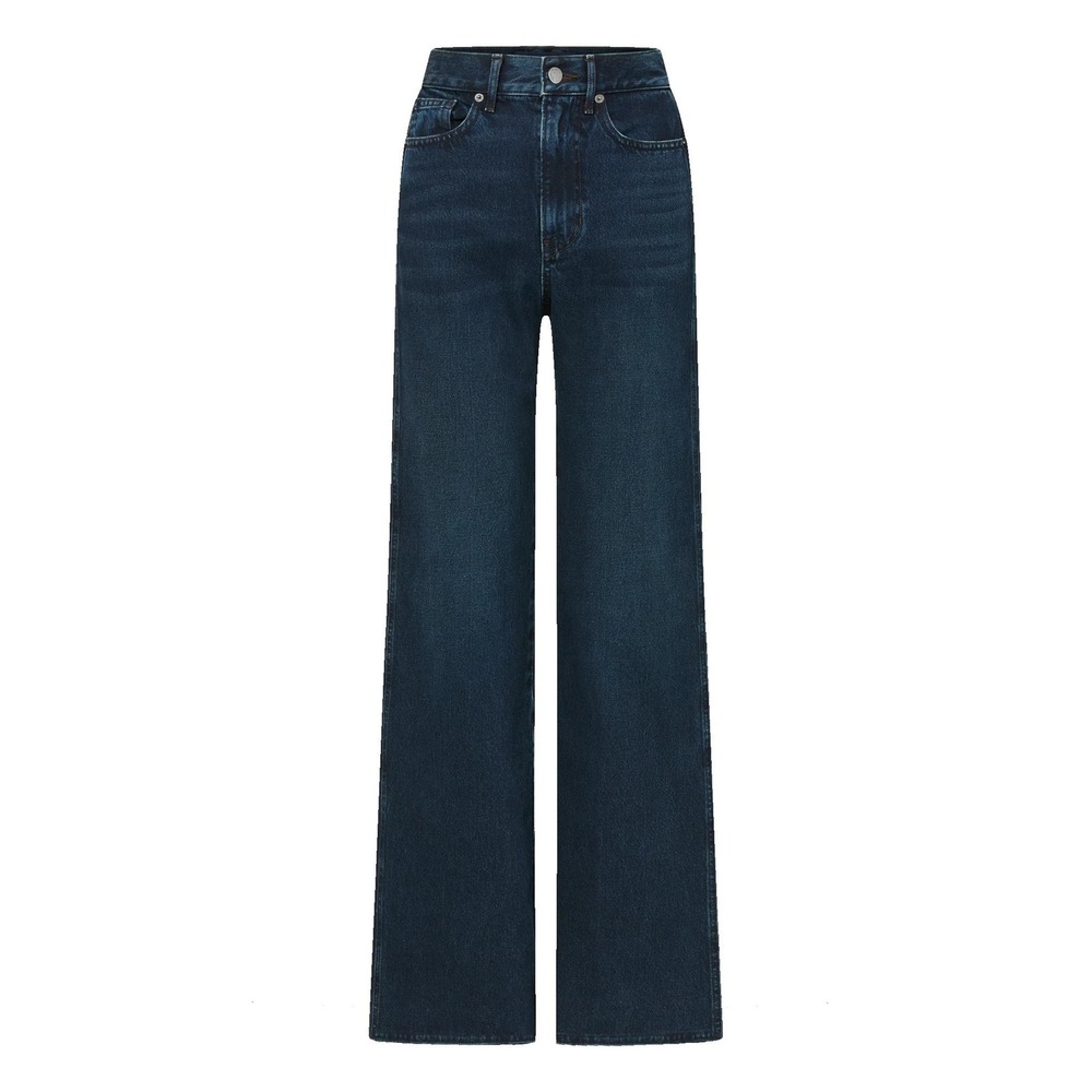 Veronica Beard Taylor High Rise Relaxed Wide Leg Jeans Blue 25